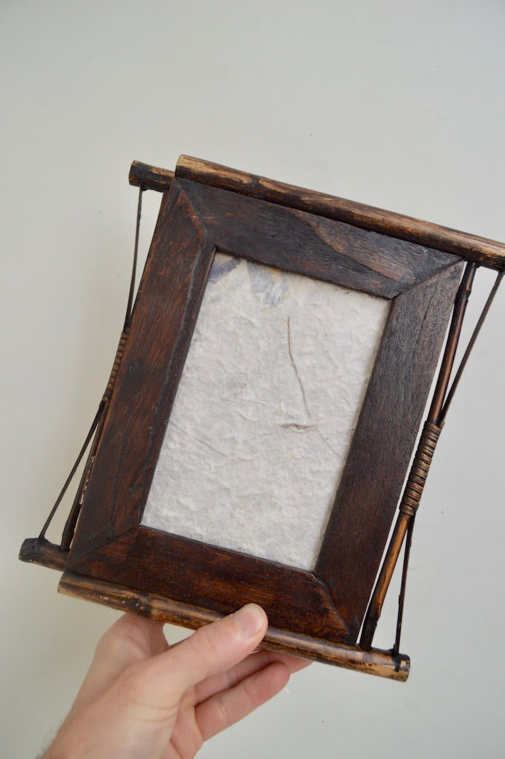 Cadre photo en rotin