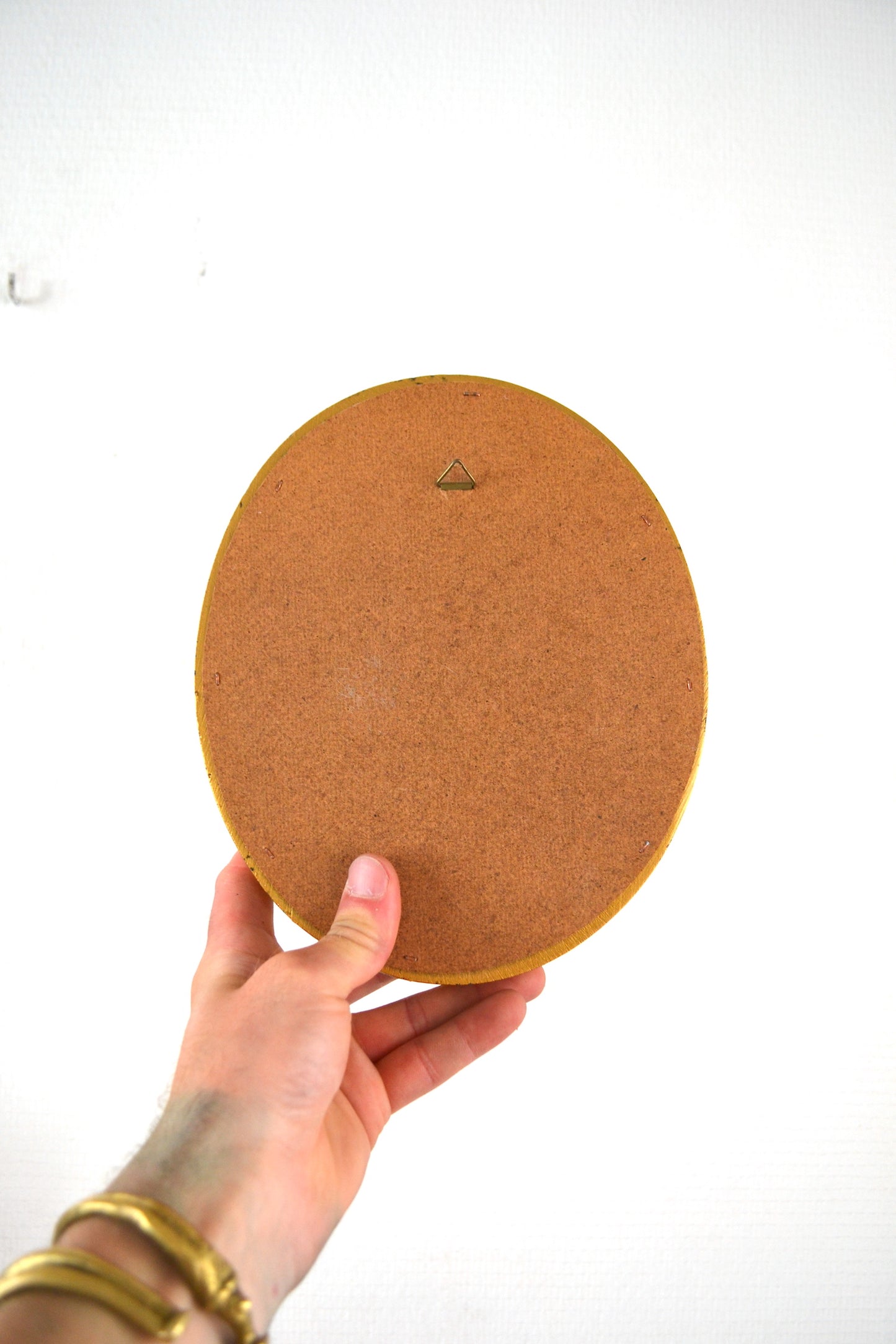 Miroir ovale doré