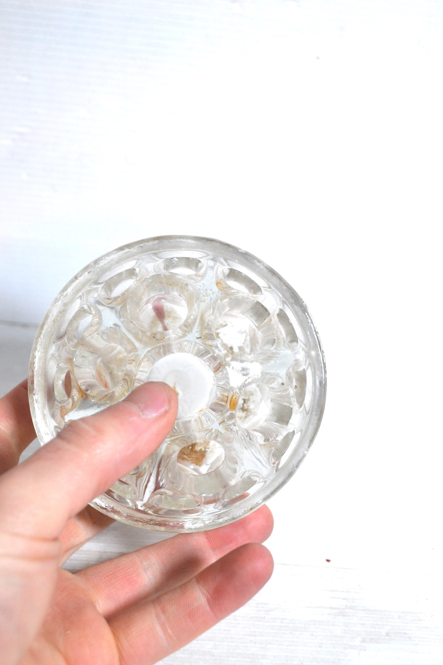 Pique-fleurs vintage en verre