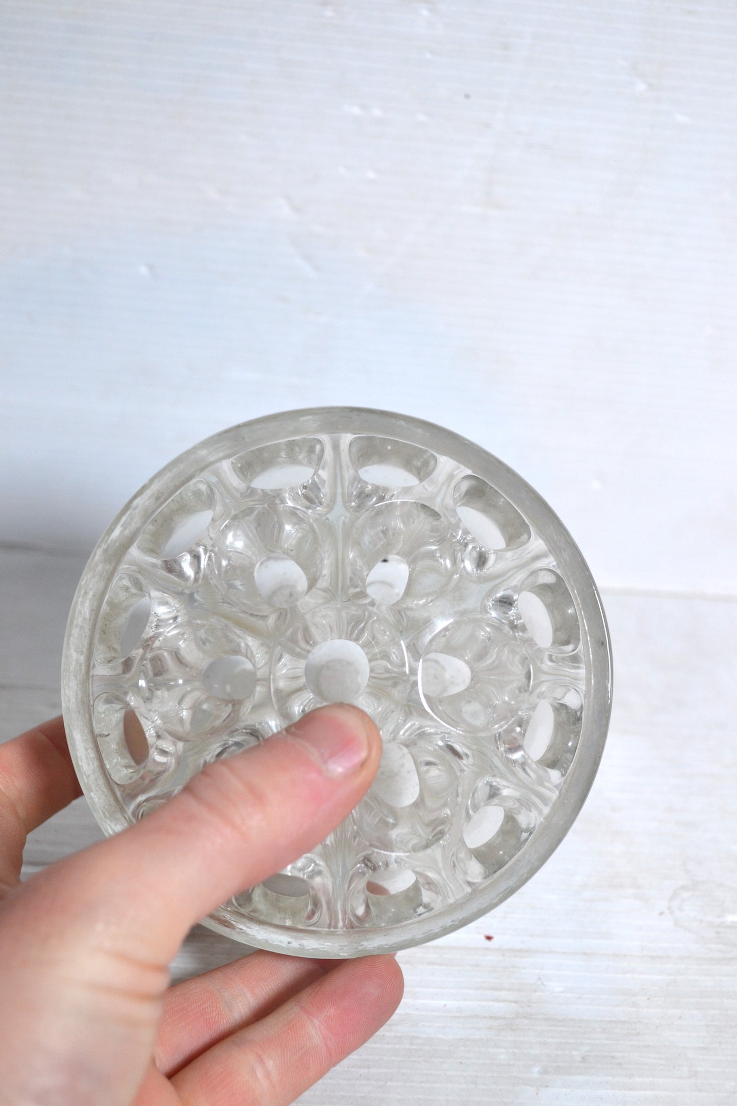 Pique-fleurs vintage en verre