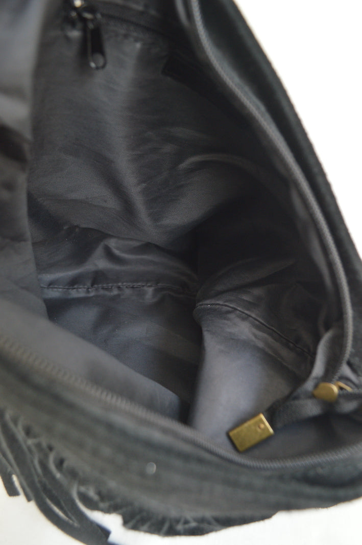 Sac à franges en cuir