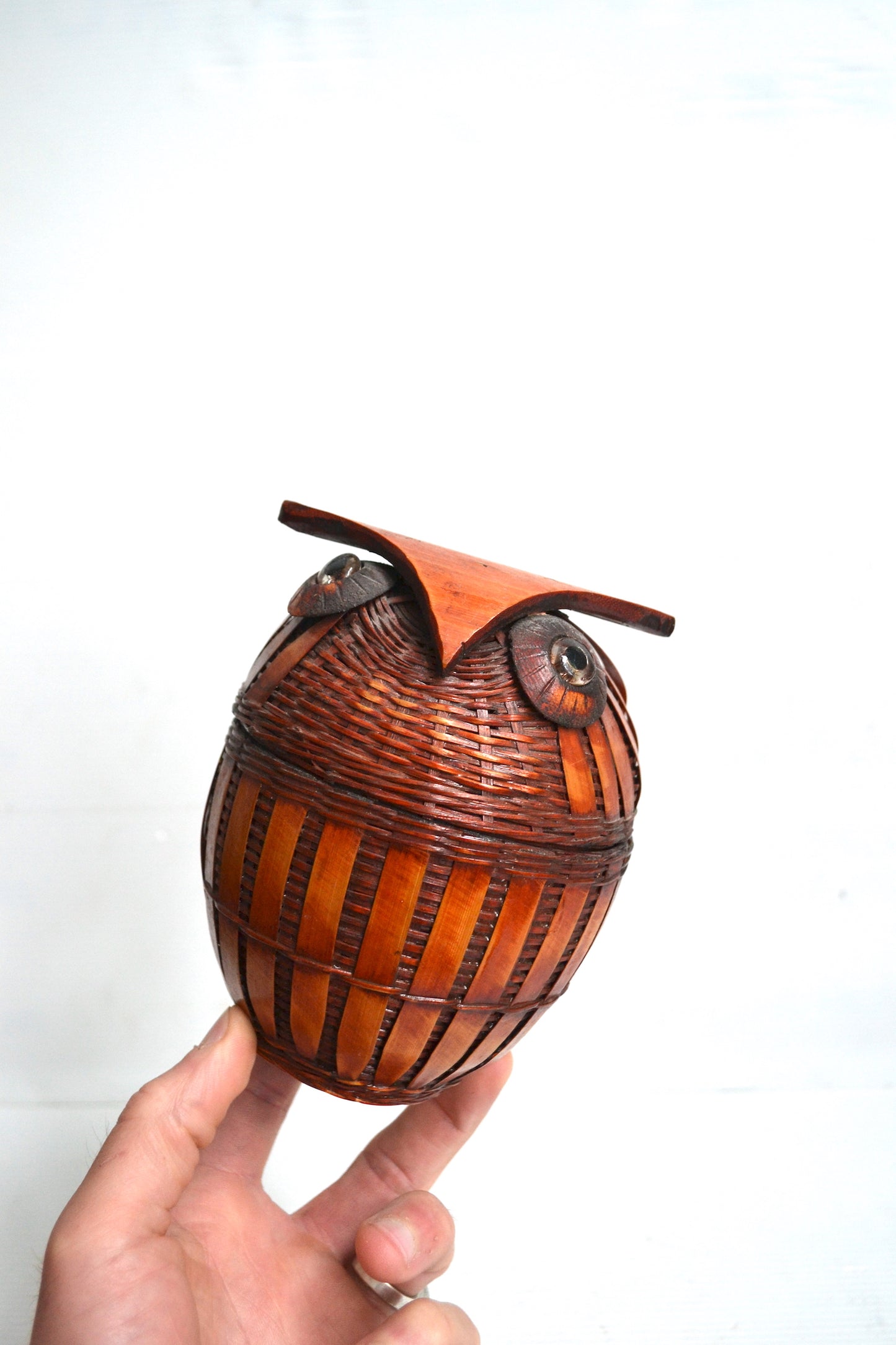 Boîte Hibou en rotin