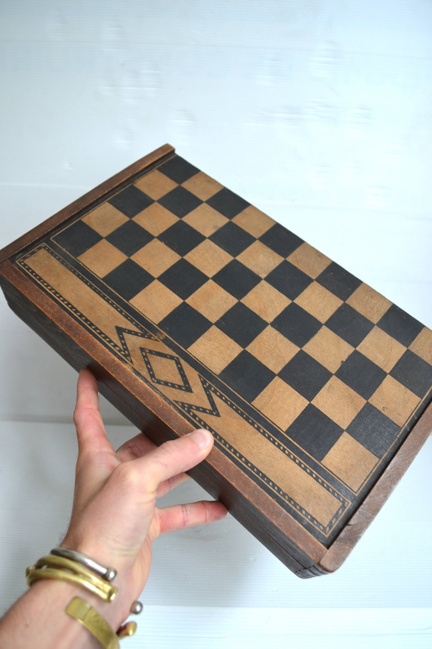 Jeu de Dames et Backgammon en bois
