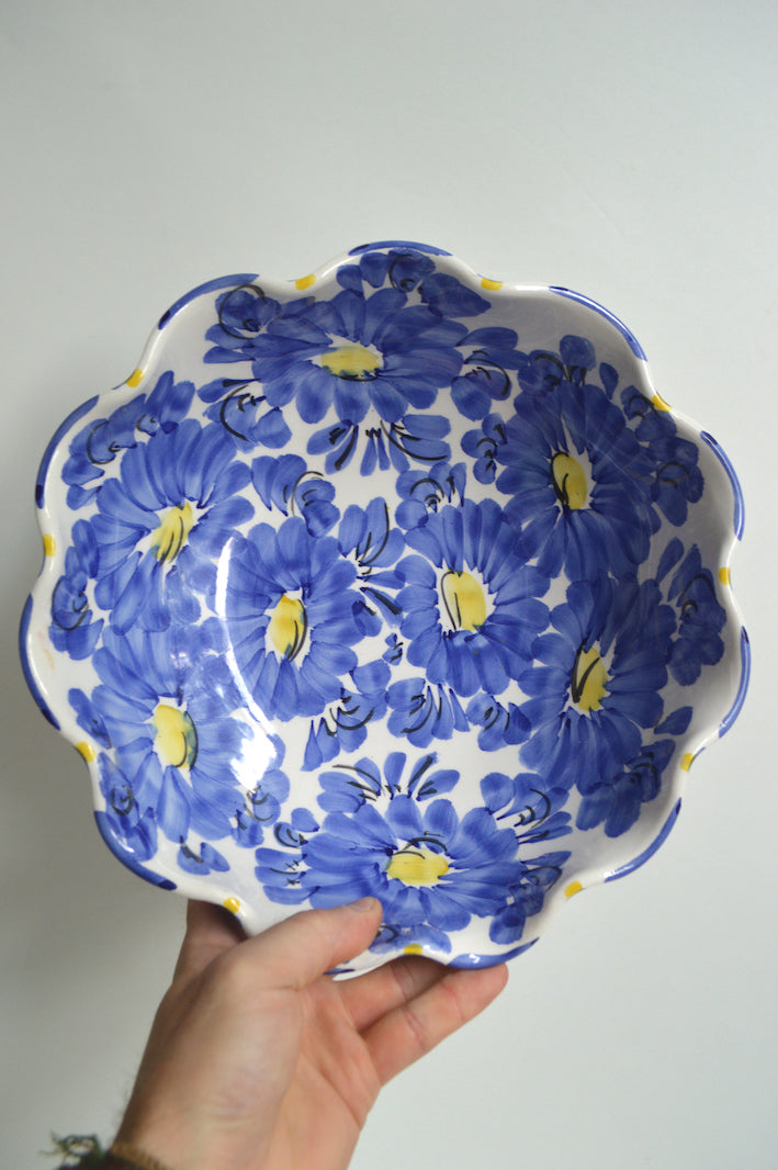 Saladier à fleurs bleues