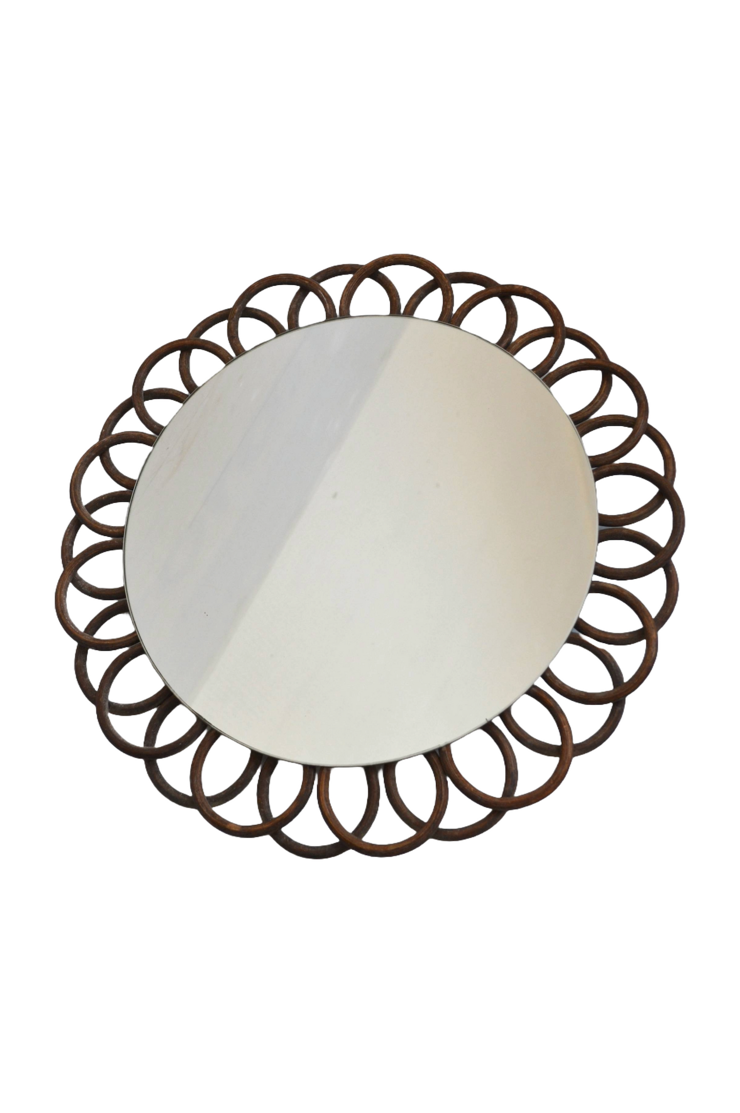 Miroir soleil en rotin