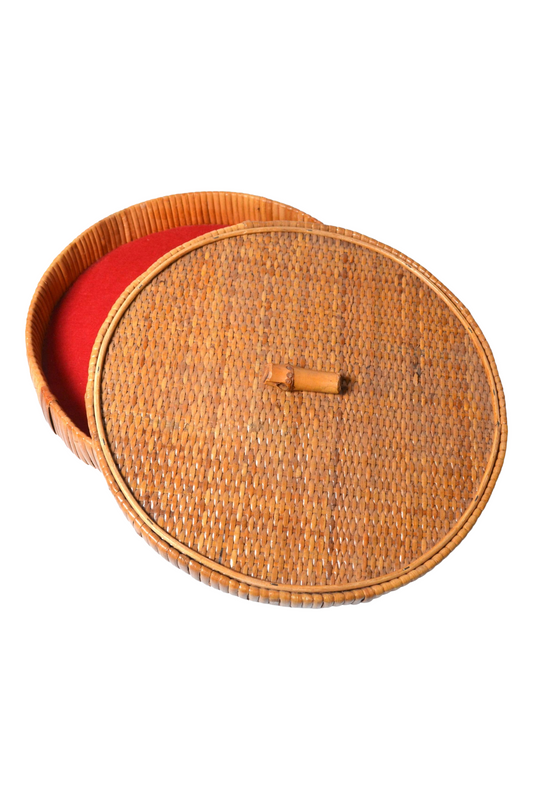 Boîte ronde en rotin