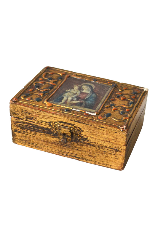 Boite à bijoux dorée