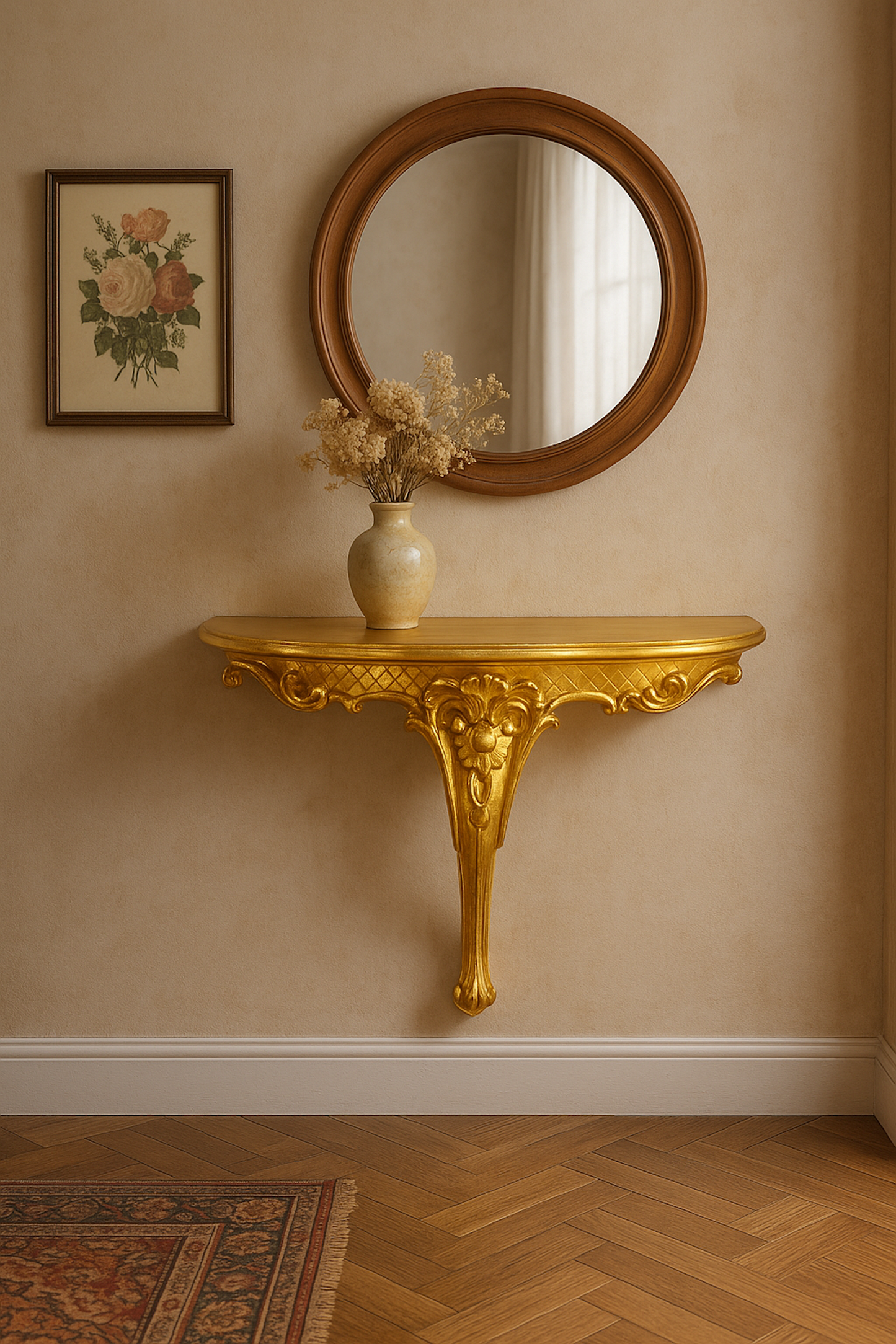 Console baroque dorée