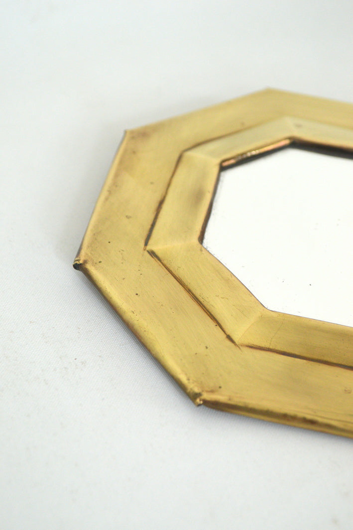 Miroir octogonal en laiton