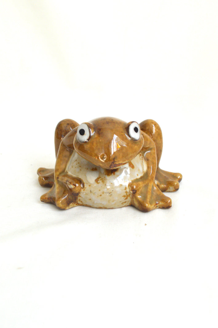 Grenouille décorative en grès