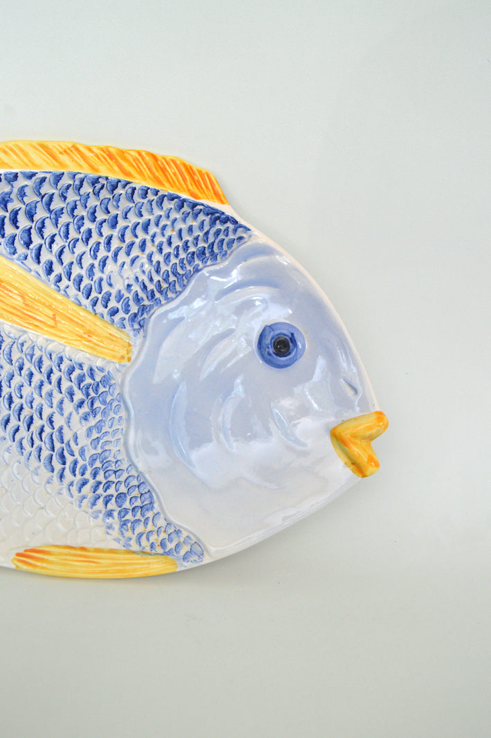 grand plateau poisson en céramique