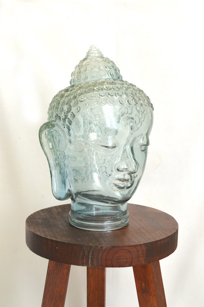 Tête de Bouddha en verre