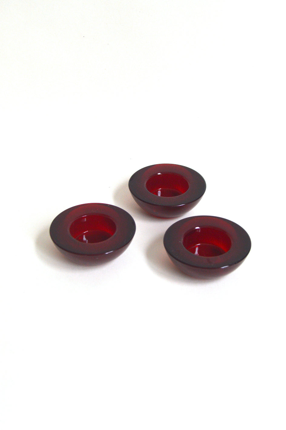 Trio de bougeoirs en verre