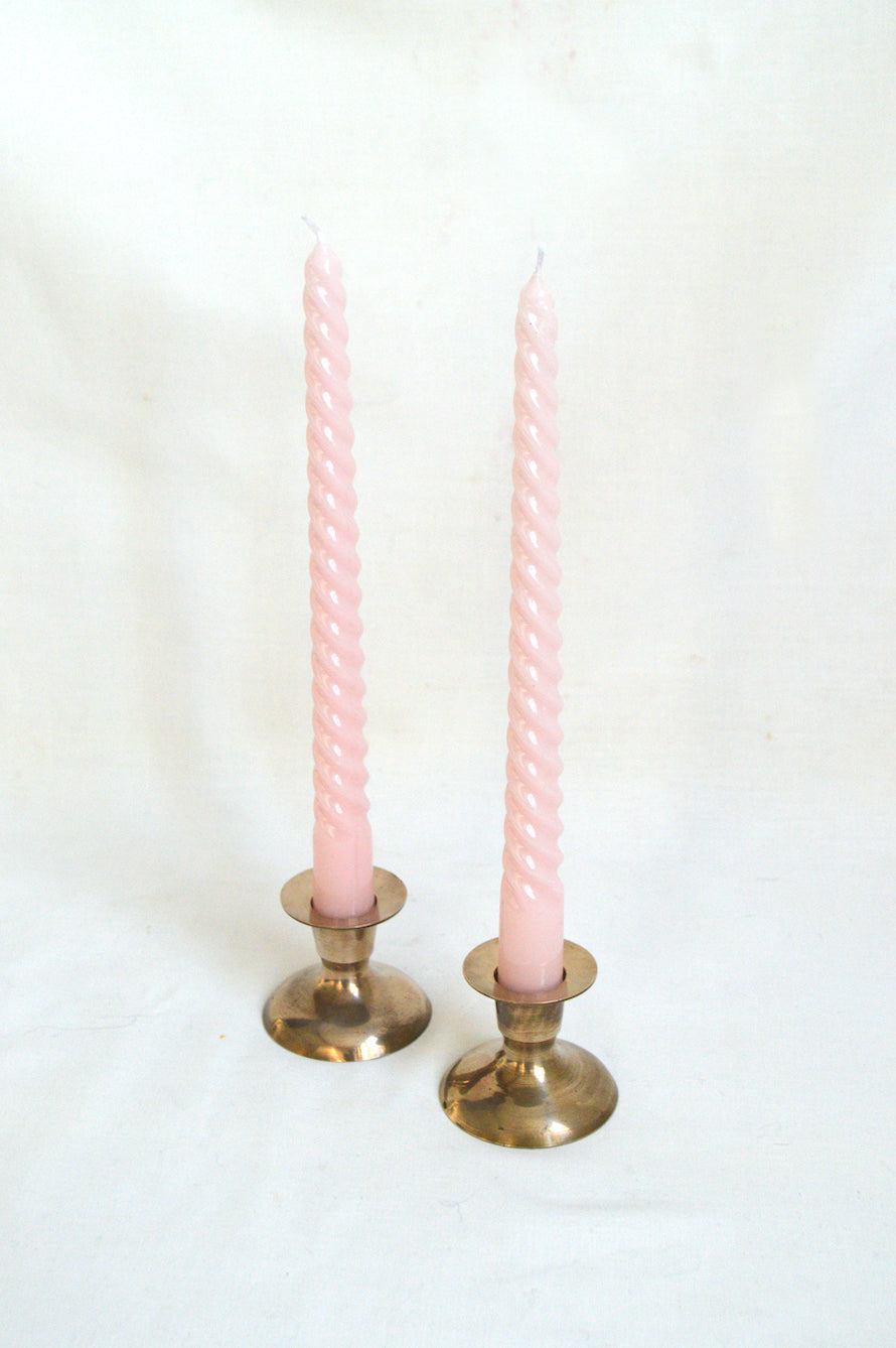 Paire de bougies torsadées