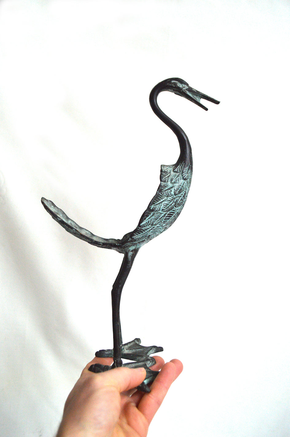 Héron en métal