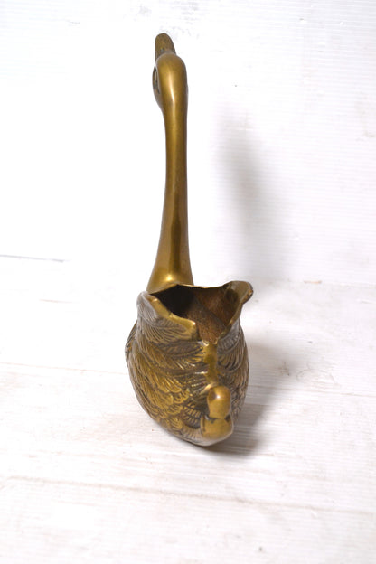 Cache-pot cygne vintage en laiton