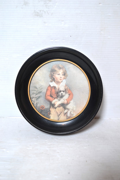 Cadre circulaire noir et doré