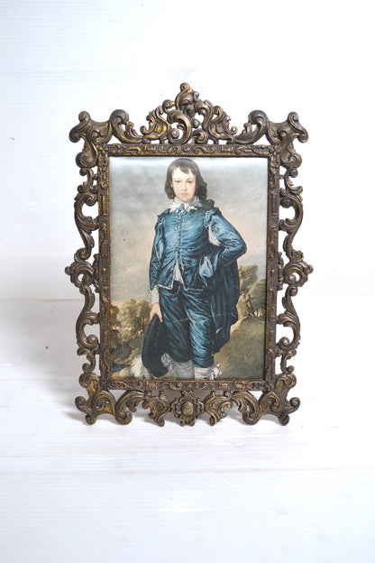 Cadre italien vintage en laiton doré à poser