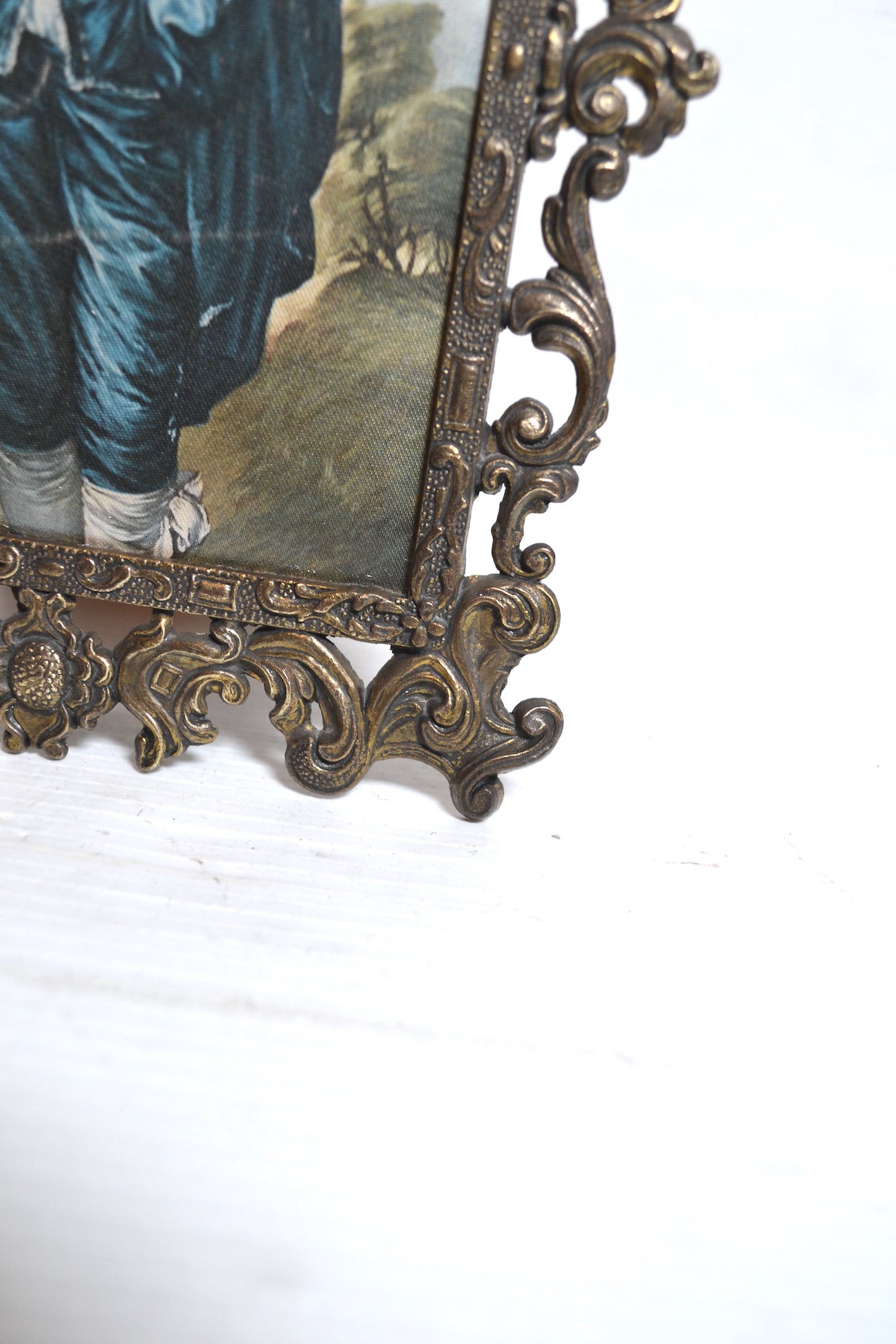 Cadre italien vintage en laiton doré à poser