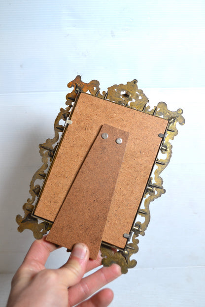 Cadre italien vintage en laiton doré à poser