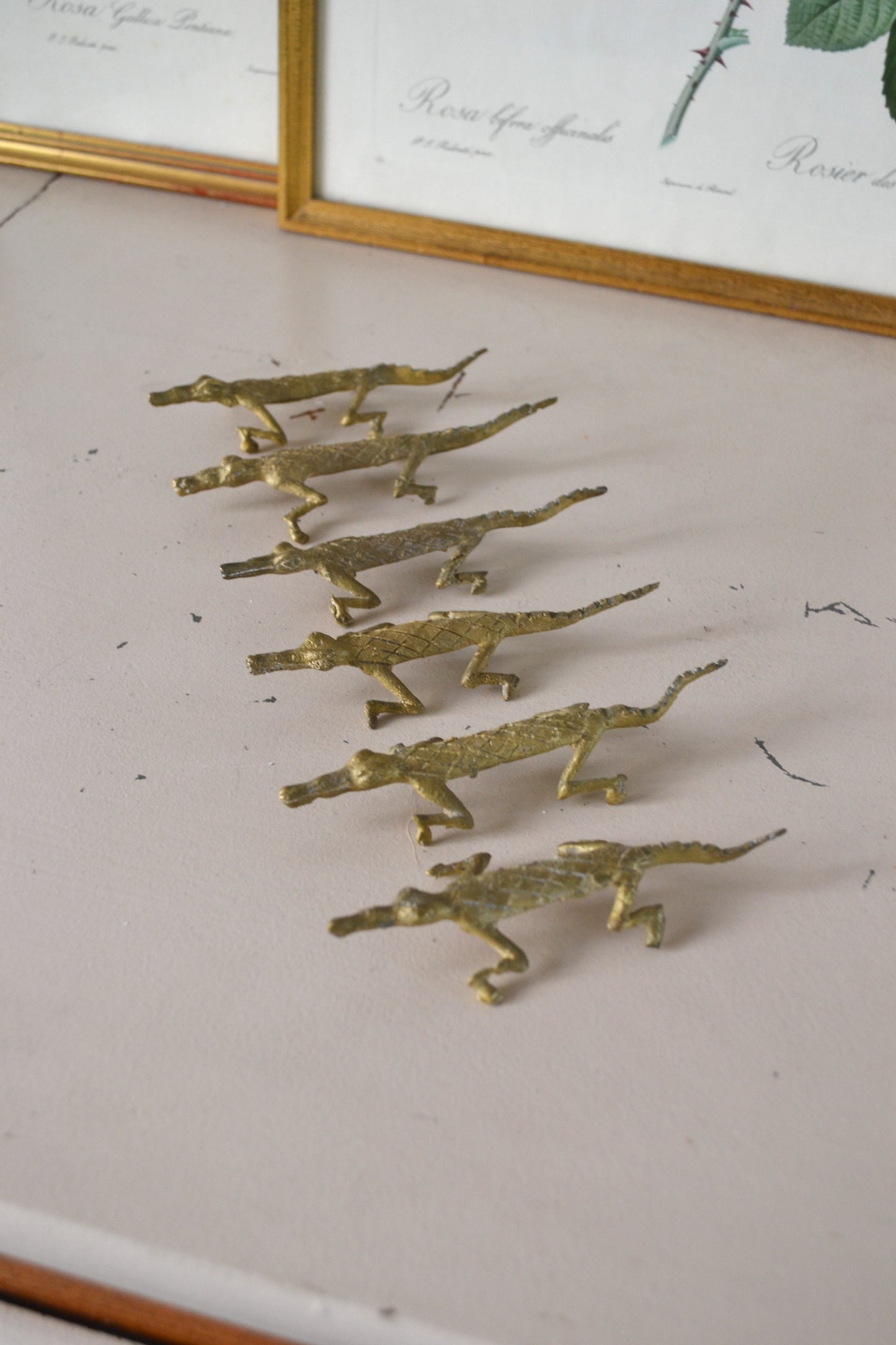 Set de 6 repose-couteaux en bronze