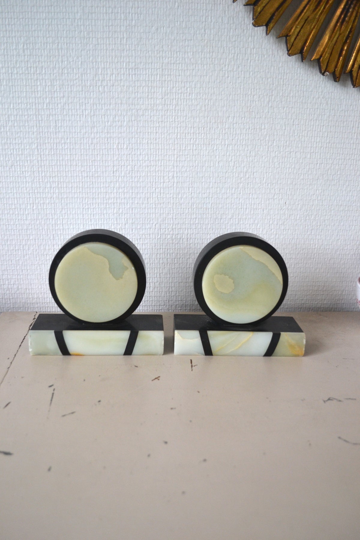 Serre-livres vintage en marbre