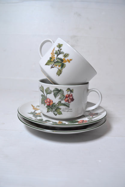 Tasses à café West Germany motif botanique