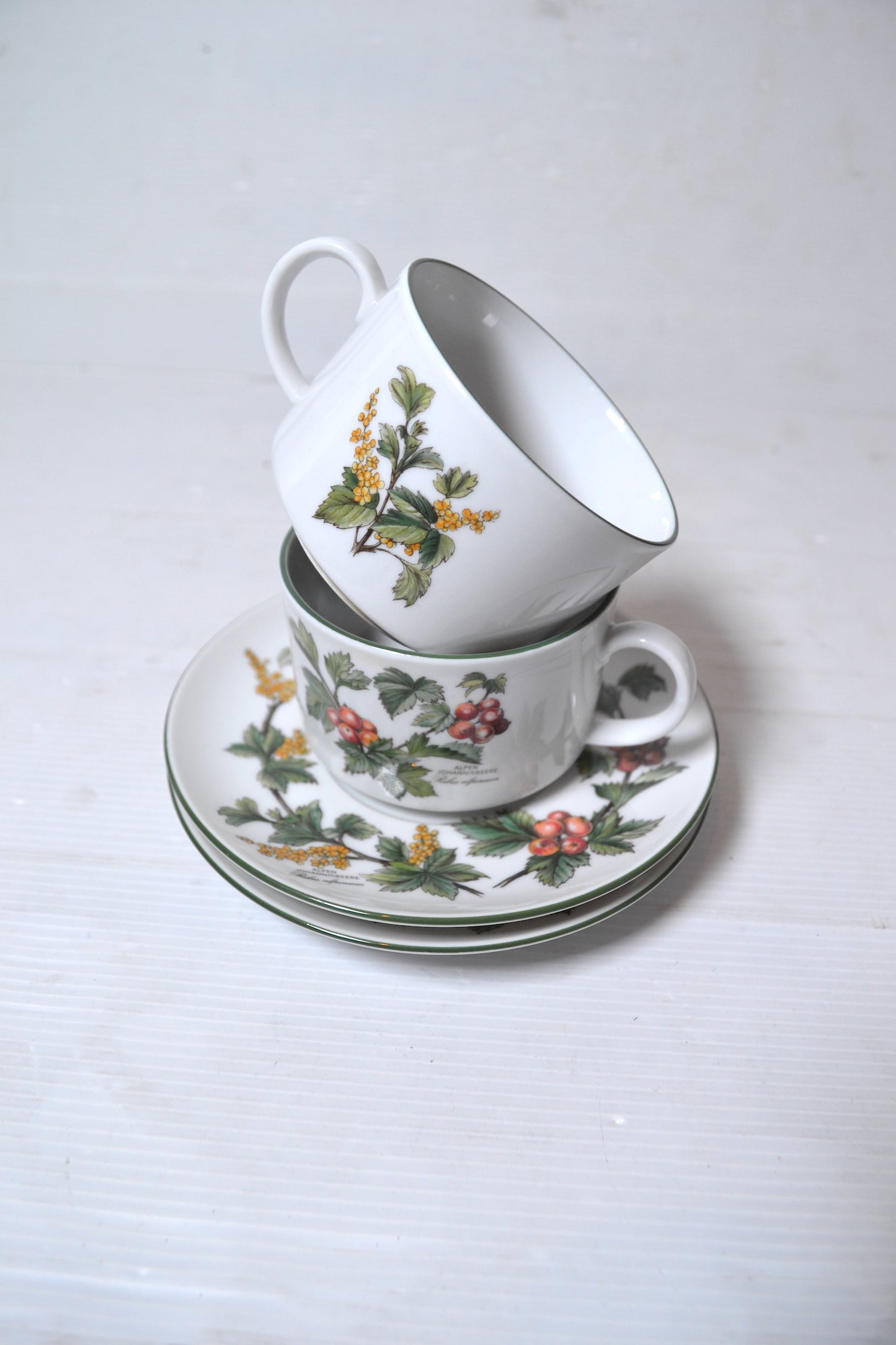 Tasses à café West Germany motif botanique