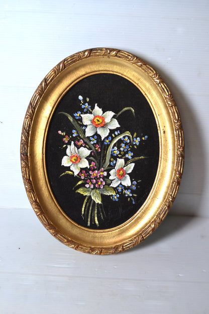 Cadre oval doré