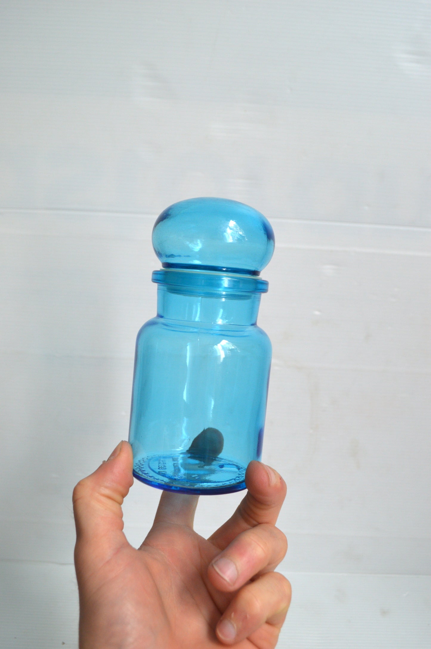 Ancien bocal bleu