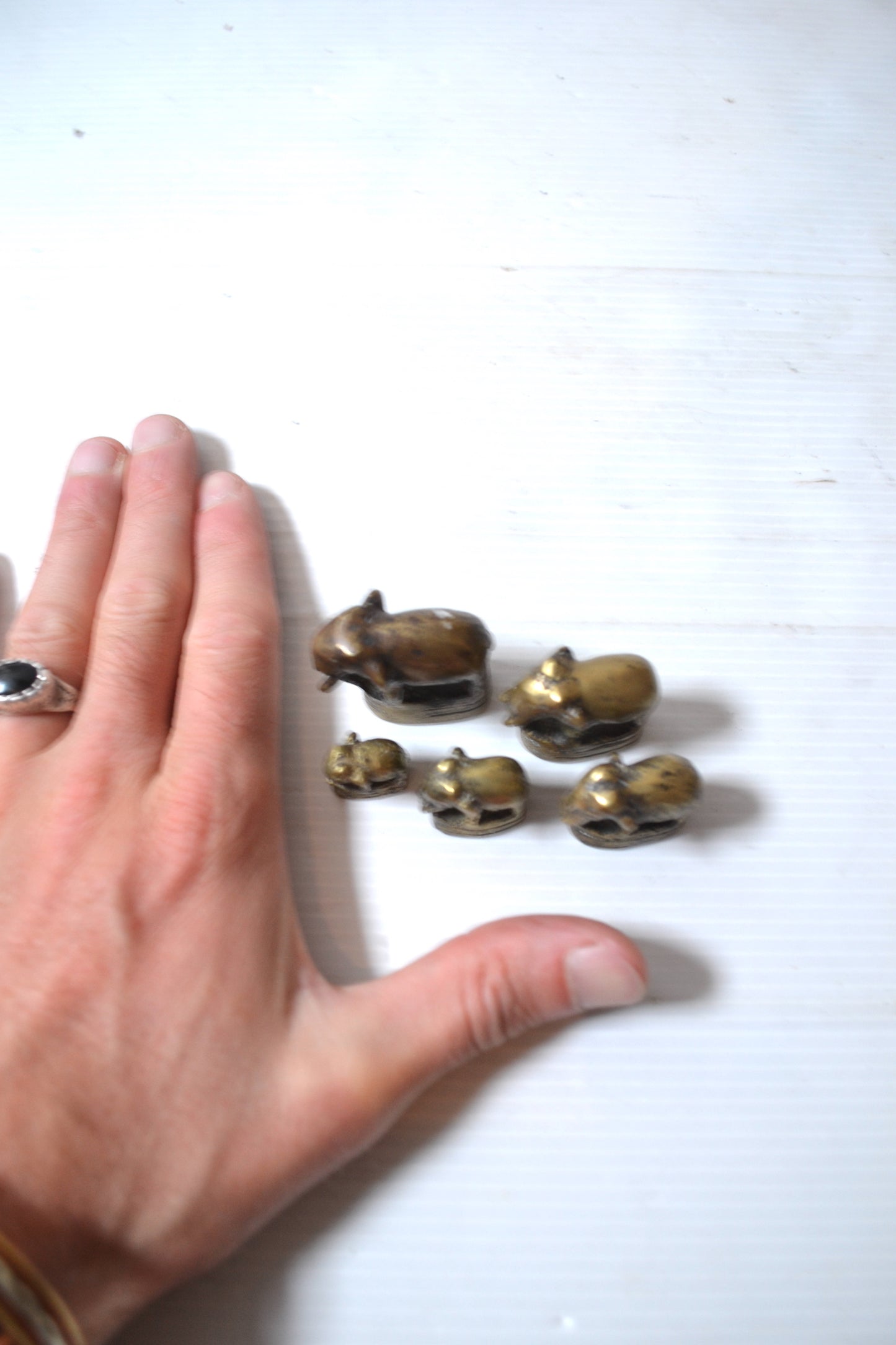 Éléphants miniatures en laiton