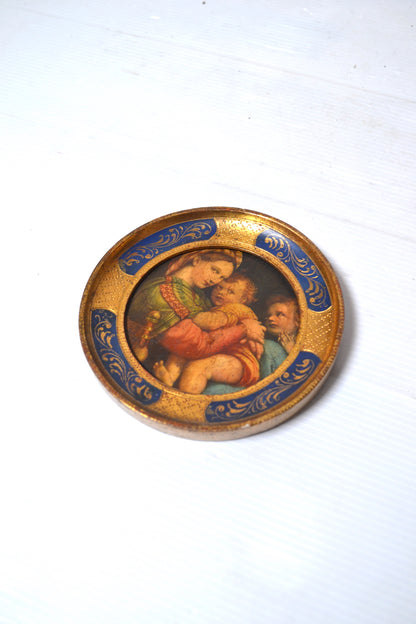 Ancien cadre rond doré