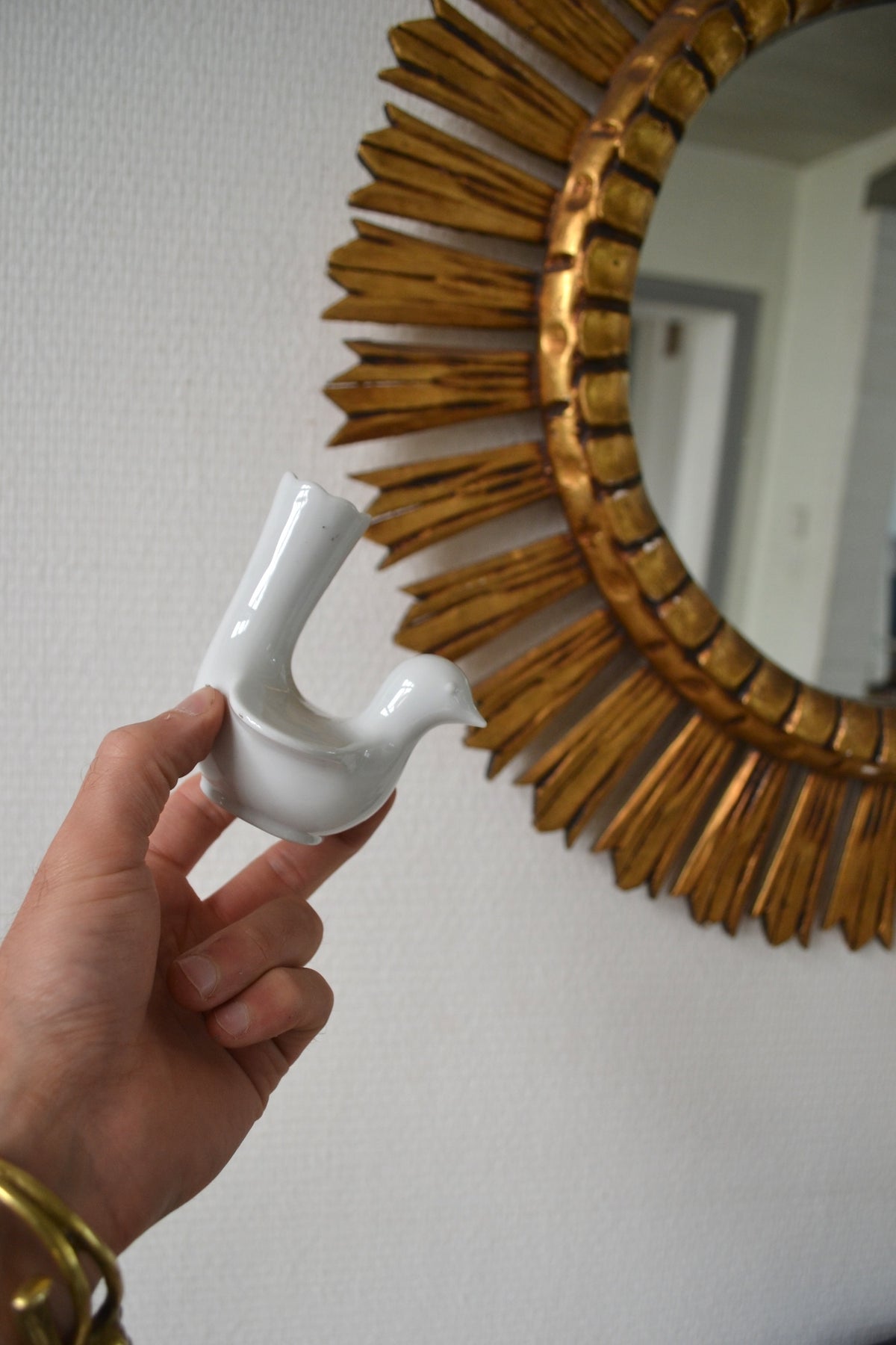 Soliflore zoomorphe porcelaine allemande