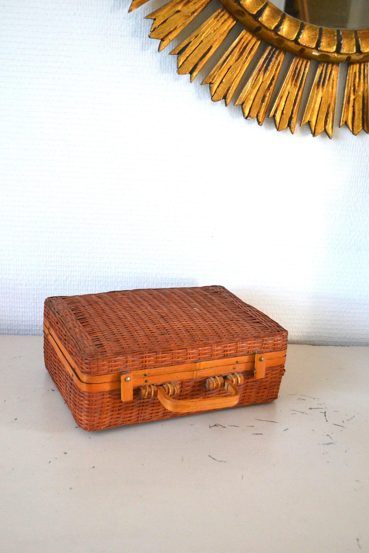 Petite valise rotin