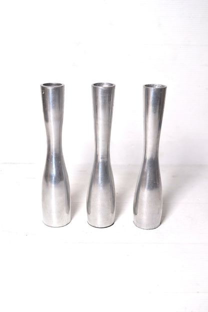 Bougeoirs vintage en aluminium