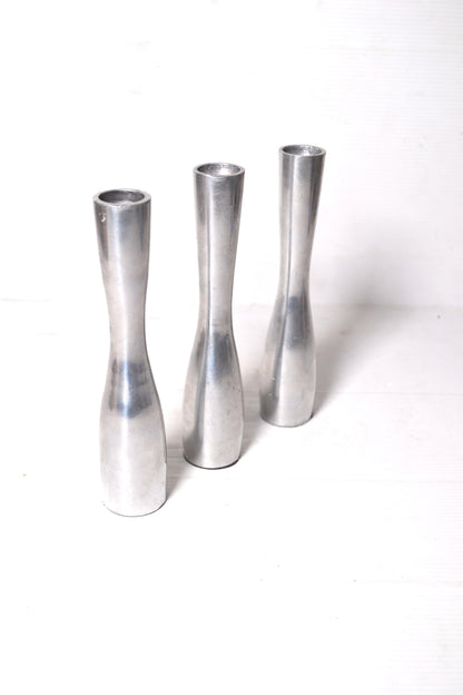 Bougeoirs vintage en aluminium