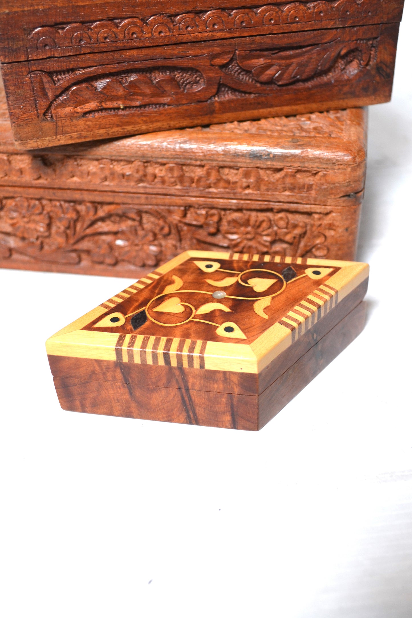 Boîte losange en marqueterie