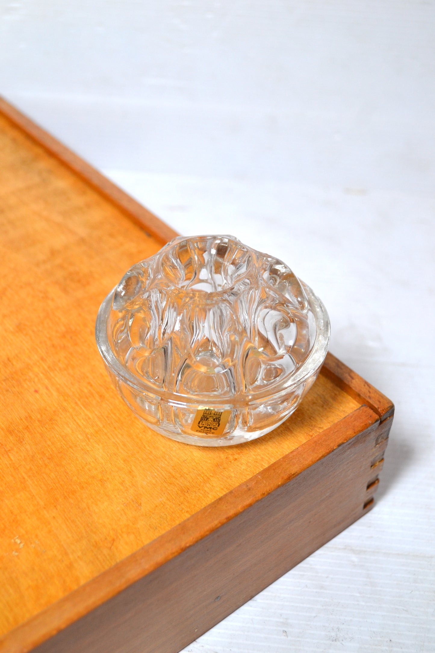 Pique-fleurs vintage en verre made in France