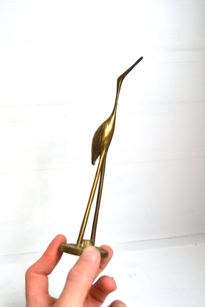 Petit héron en laiton