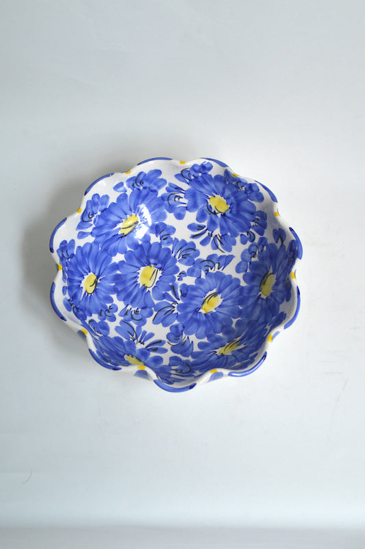 Saladier à fleurs bleues