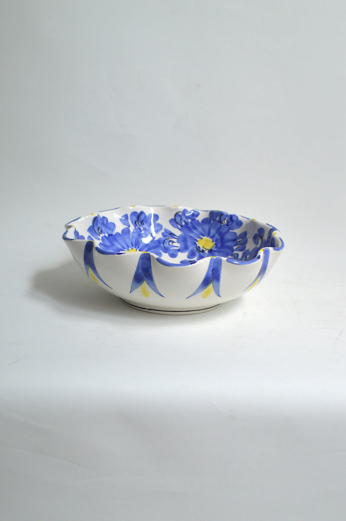 Saladier à fleurs bleues