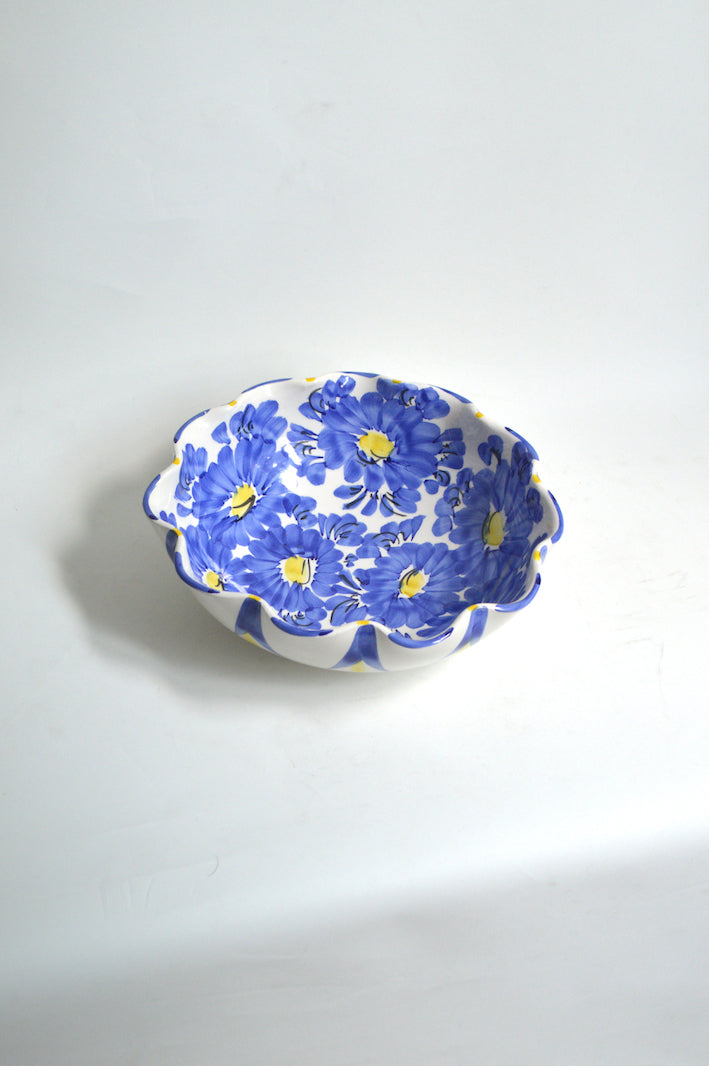 Saladier à fleurs bleues
