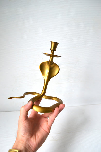 Bougeoir serpent en laiton