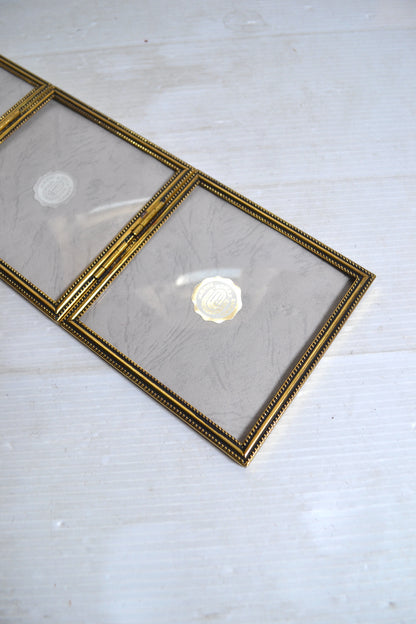 Cadre Triple Doré