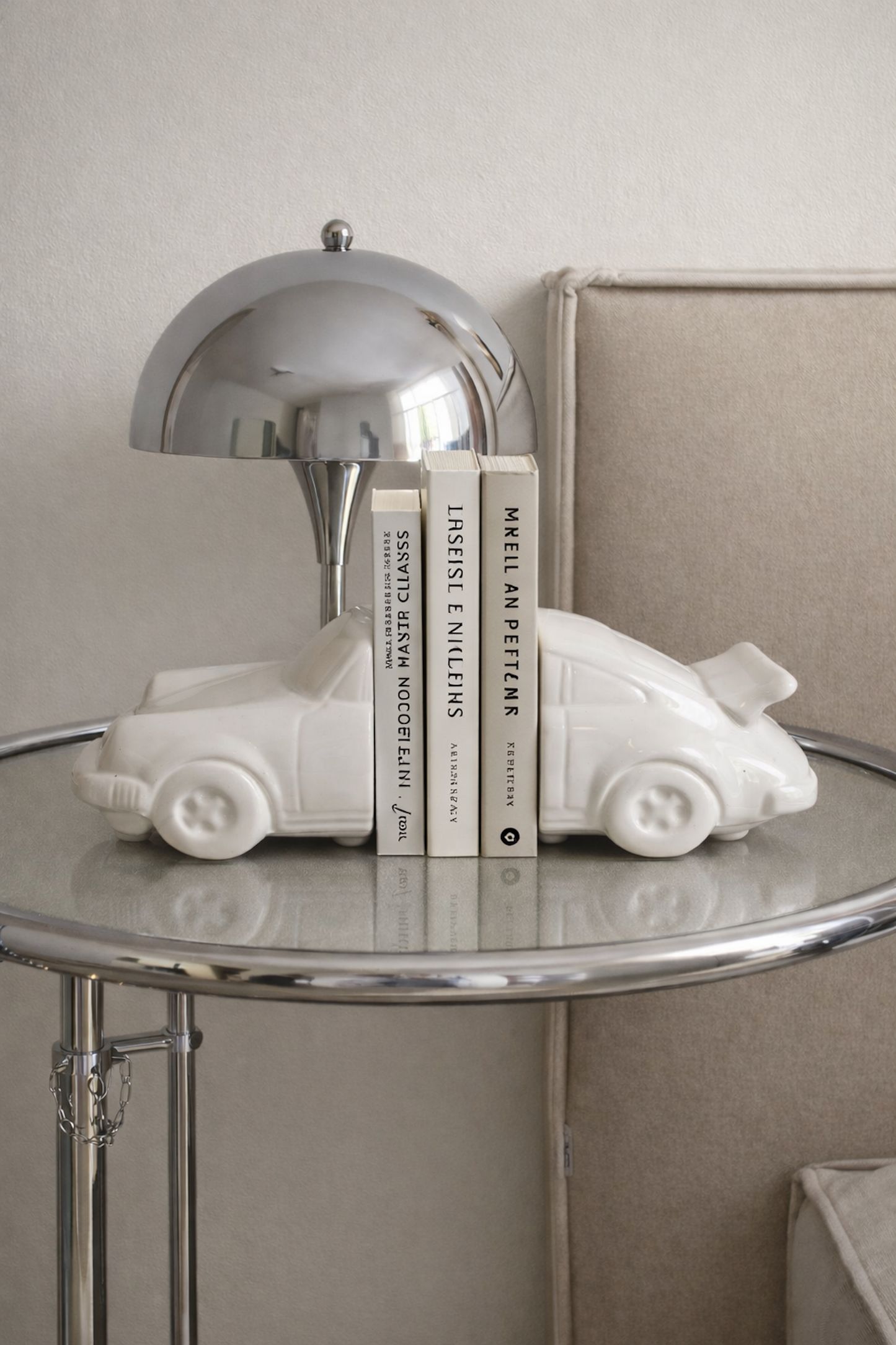 Serre-livres vintage en céramique Porsche années 80s