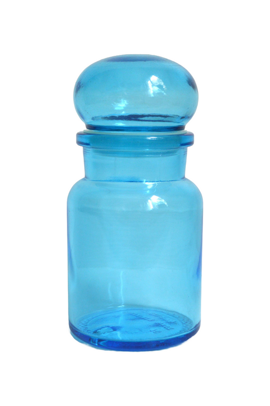 Ancien bocal bleu