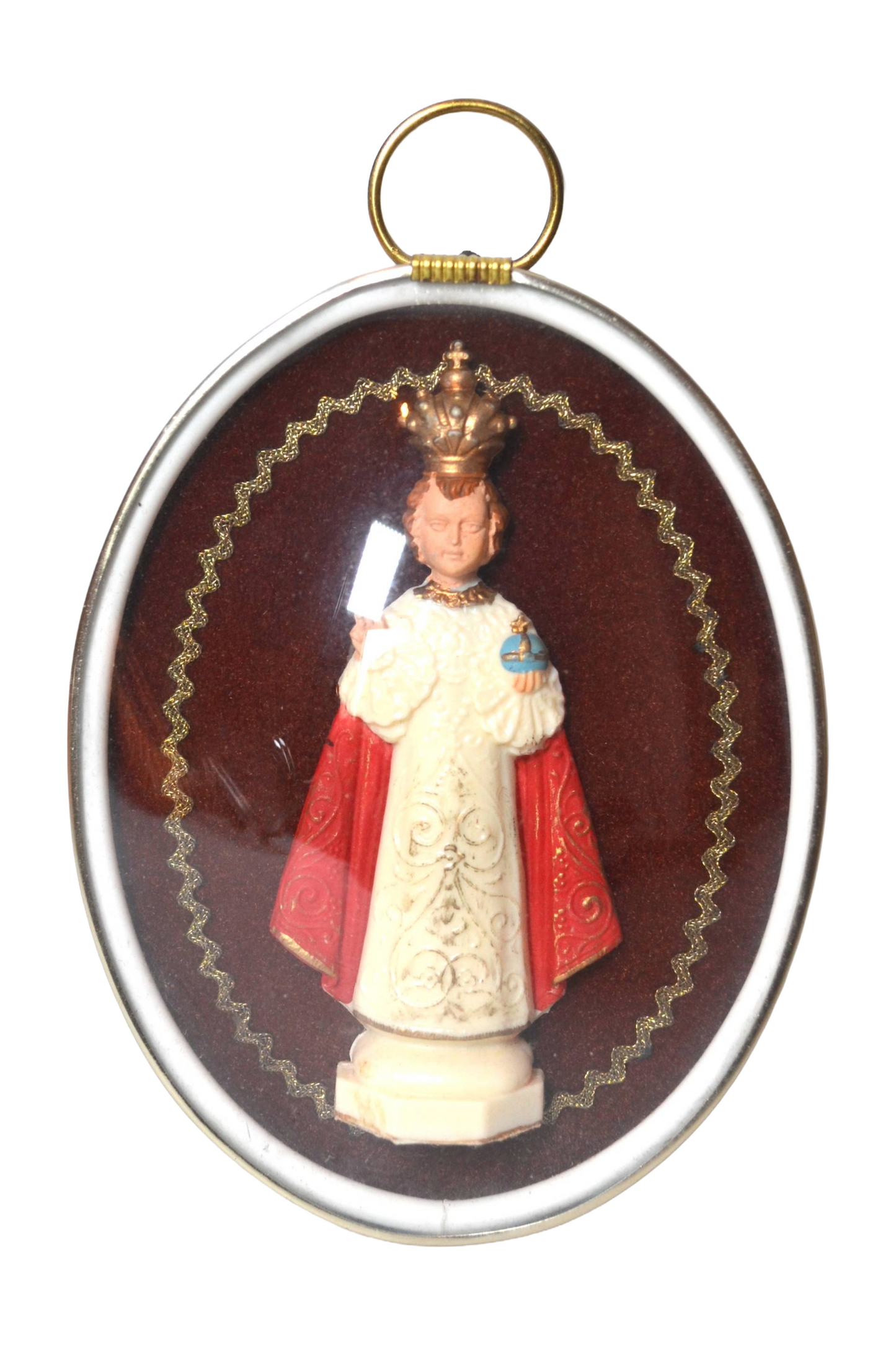 Cadre au verre bombé religieux Jésus de Prague