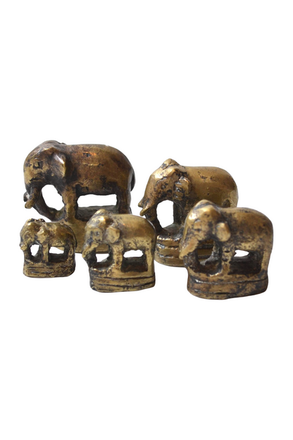 Éléphants miniatures en laiton