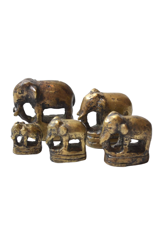 Éléphants miniatures en laiton