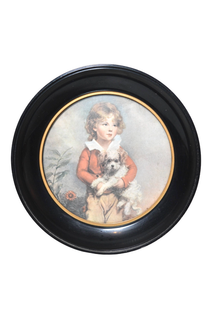 Cadre circulaire noir et doré